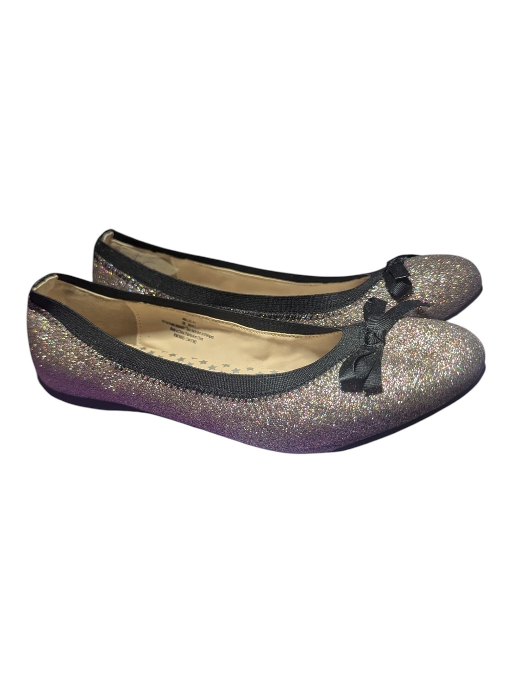 Nordstrom Shoes Youth Girls Sz 5 Glitter Ballet with Bow Bronzy Flats